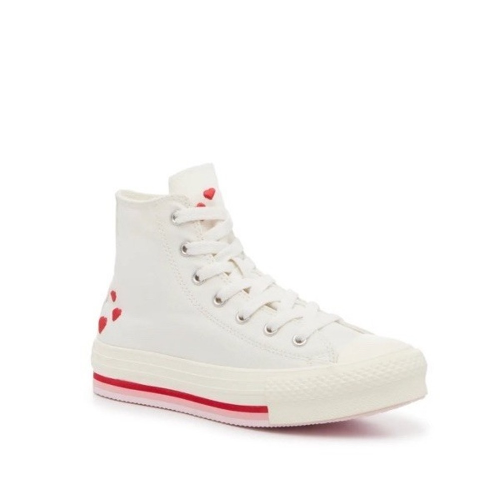 New Girl's Fashion Converse Chuck Taylor All Star Lift Platform Sneaker Hearts 7